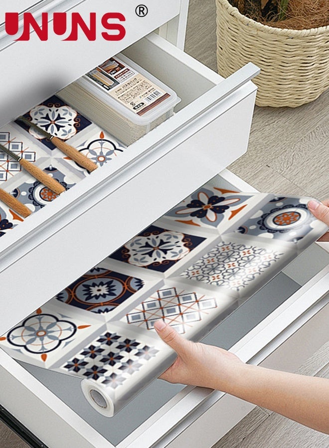 UNUNS 40CMx10M Boho Wallpaper,Self-Adhesive Peel and Stick Wall Stickers,Tile Waterproof Oil Proof Removable wallpaper for Bathroom & Kitchen Backsplash,Silver - Image 2